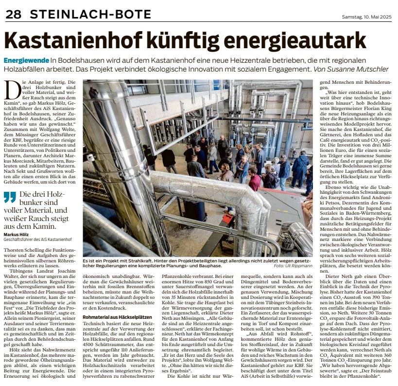 Zeitungsartikel Kastanienhof teqnovaplan referenzen kastanienhof bodelshausen